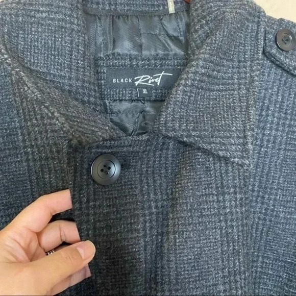 Black Rivet Glen Check Wool Blends Gray Winter Jacket Size XL - Picture 6 of 12